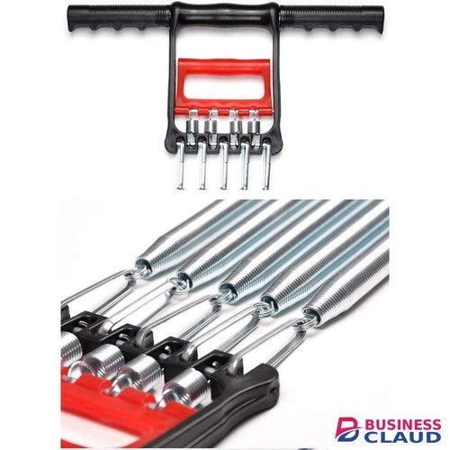3 in 1 Exerciser - Spring Chest Expander, Hand Grip Strengthener, Pedal Pull Rope Band - Home Fitness Equipment with 5 Metal Springs for Finger Abdomen Waist Arm Stretching Slimming Training