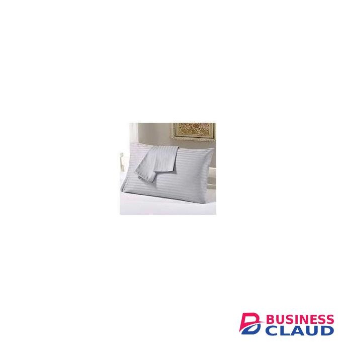 Grey Pure Cotton Stripped Pillowcases ONLY