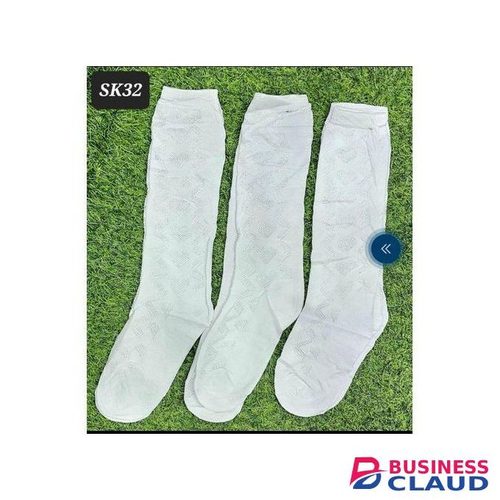 4pairs all white back to school socks