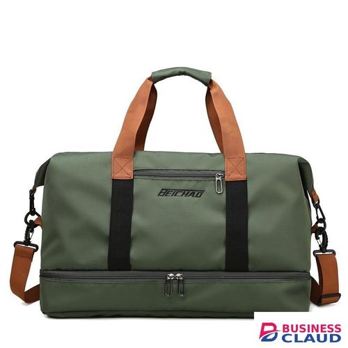 Large Capacity Trave Bag / Gym Bag / Luggage with Bottom Shoe Compartment- Jungle Green