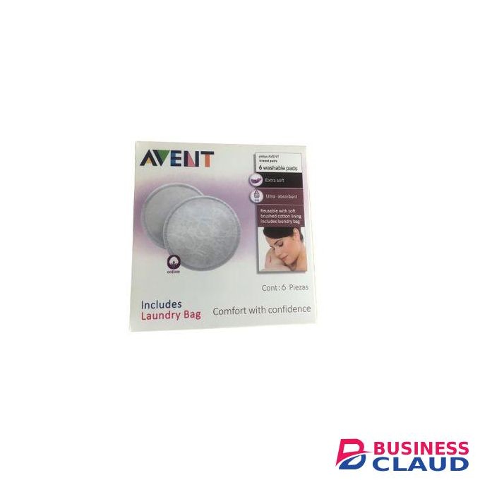 Avent 6 Washable/ Reusable Breast Pads Includes Laundry Bag