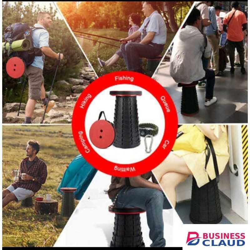 Portable Collapsible Retractable Foldable Stool for Fishing, Hiking Tours, BBQ, Parties,Outdoor Activities