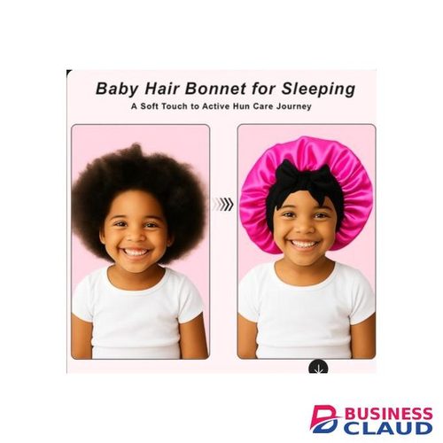 KIDS Solid Sleeping Cap Soft Silk Nightcap Bonnet With Adjustable Tie For Children Sleep Hat-Hotpink