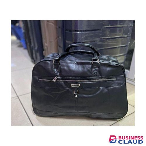 Leather Travelling Duffel Bag, PU Leather Unisex Travel Bags, Black