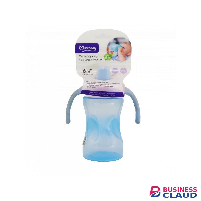 Mom Non-Spill Training Cup 300ml Soft Spout & Easy-Grip Handles for Toddlers