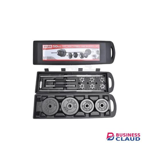 50kg Cased Dumbbells and Barbells Weight Lifting Set, For Commercial Gym and Home