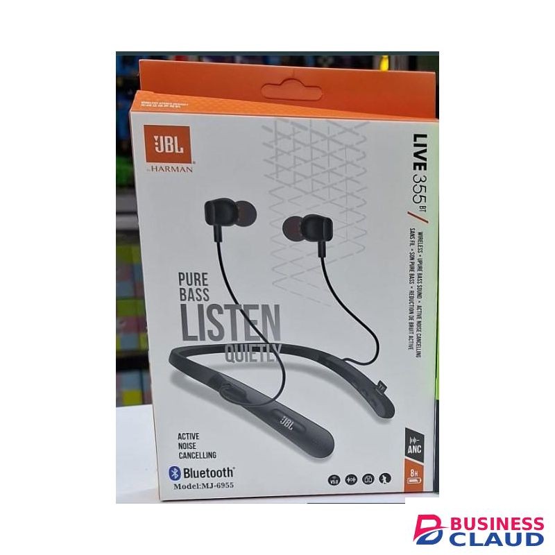 JBL Live 355BT Wireless Neckband Earphones – Pure Bass Sound with Active Noise Cancelling & Bluetooth