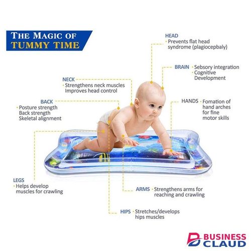 TOYS New Baby Water Play Mat for Tummy Time – Strengthens Neck, Back, and Arms While Enhancing Sensory and Cognitive Skills – Ocean Blue, Sky Blue 69cm x 50cm x 8cm