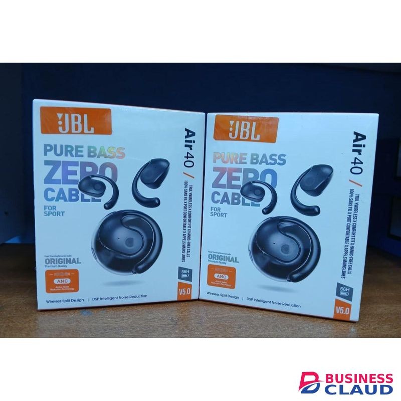 Jbl Air 40 black Wireless Bluetooth Earbuds with Deep Bass, Noise Reduction Mic, Long-Lasting Battery, Fast Charging, Touch Control, Ultra-Comfort Fit, Sports/Travel Earphones – Premium Sound for Music & Calls