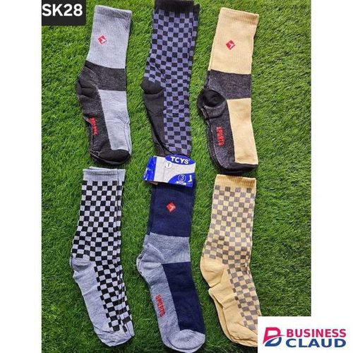 6 Pairs Plain Office Cotton Men Socks-Assorted