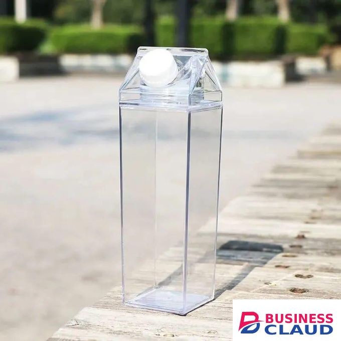 1 LITER Milk Carton Water Bottles Plastic Clear Milk Bottles Portable Reusable Milk Box for Travel Sports