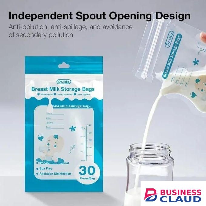 30Pcs 250ml Breast Milk Freezer Storage Bags- Leakproof
