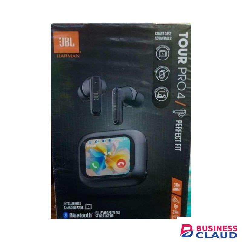 JBL Tour Pro 4 Wireless Earbuds with Adaptive ANC, Personi-fi 2.0 & Smart Case Screen – 40-Hour Playback