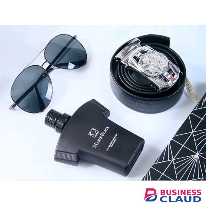 3-in-1 Men’s Gift Set – Perfume, Belt & Sunglasses Valentine’s Gift Collection