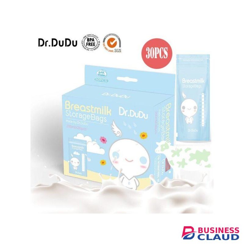 30pcs Dr. Dudu Breastmilk Storage Bags bag is thick , easy to write on and is easy to use.200ml each