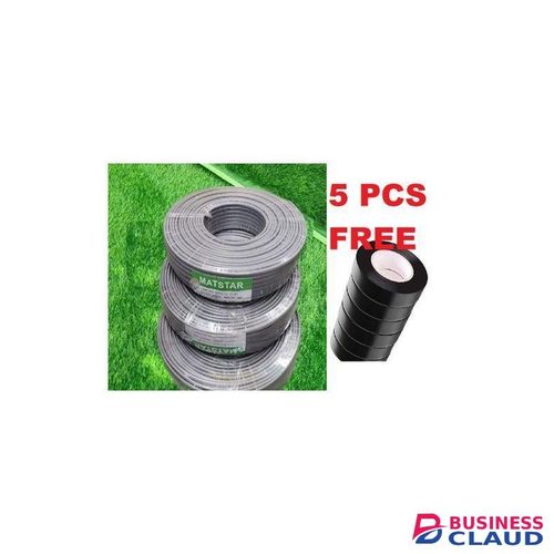 Mat Star 1.5 Twin Cable With Earth Flat Power Electrical Cable+ 5Pcs Insulating Tape