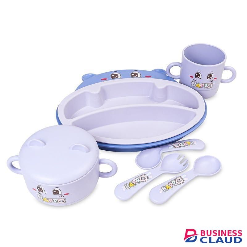 Kid Plate Set This cute kid plate set features a playful penguin design that makes mealtime enjoyable for children