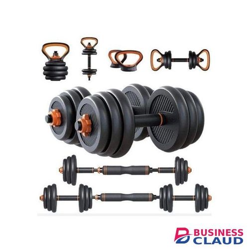 6-in-1 Adjustable Dumbbell, Barbell, Kettlebell & Push-Up Set for Strength Training, 30KG Dumbbell Set, Anti-Skid Handle, Environmentally Friendly Materia