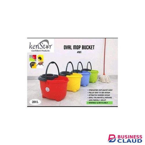 Kenstar 20l Multi-Purpose Bucket With Wheels For Bathroom/Home/Kitchen Cleaning Or Car Washing