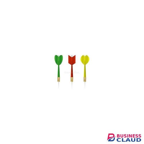Tri-Color Precision Steel Tip Darts Set of 3 (Red, Yellow, Green)