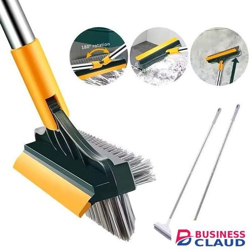 3 in 1 Magic Brush Floor Scrub Brush Broom Brush Long Handle Household Cleaning Brush Stainless Steel Bathroom Cleaning Home