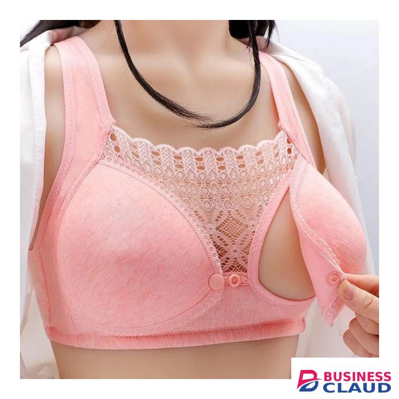 Brass Front Button Maternity Nursing Bra Adjustable Gathered Underwear Comfortable Breastfeeding Bra For Feeding Pregnant Women Clothes