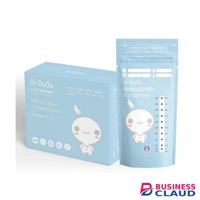 Premium BPA-Free Breast Milk Storage Bags - 250ml Leak-Proof Self-Standing Milk Pouches - Pre-Sterilized Freezer Safe Breastmilk Bags with Double Zipper Seal and Write-On Label