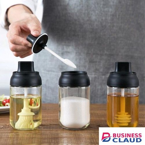 Glass Oil Jar With Dipper – 250ml