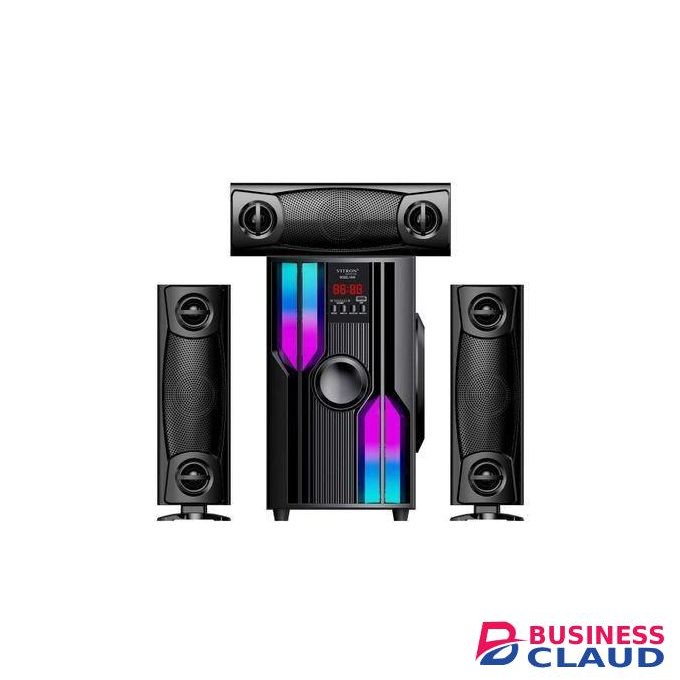 Vitron 3.1Ch Bluetooth Speaker System, 10000W PMPO - Black