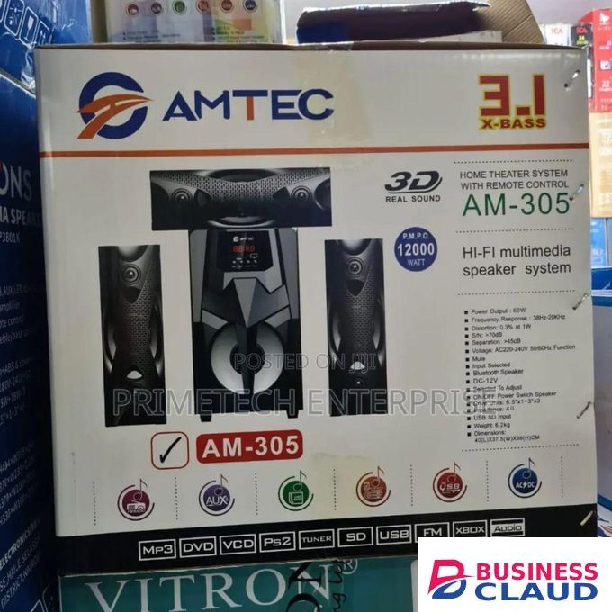 Amtec 3.1 Hi-fi Multimedia Speaker System or Home Theatre System with Remote Control