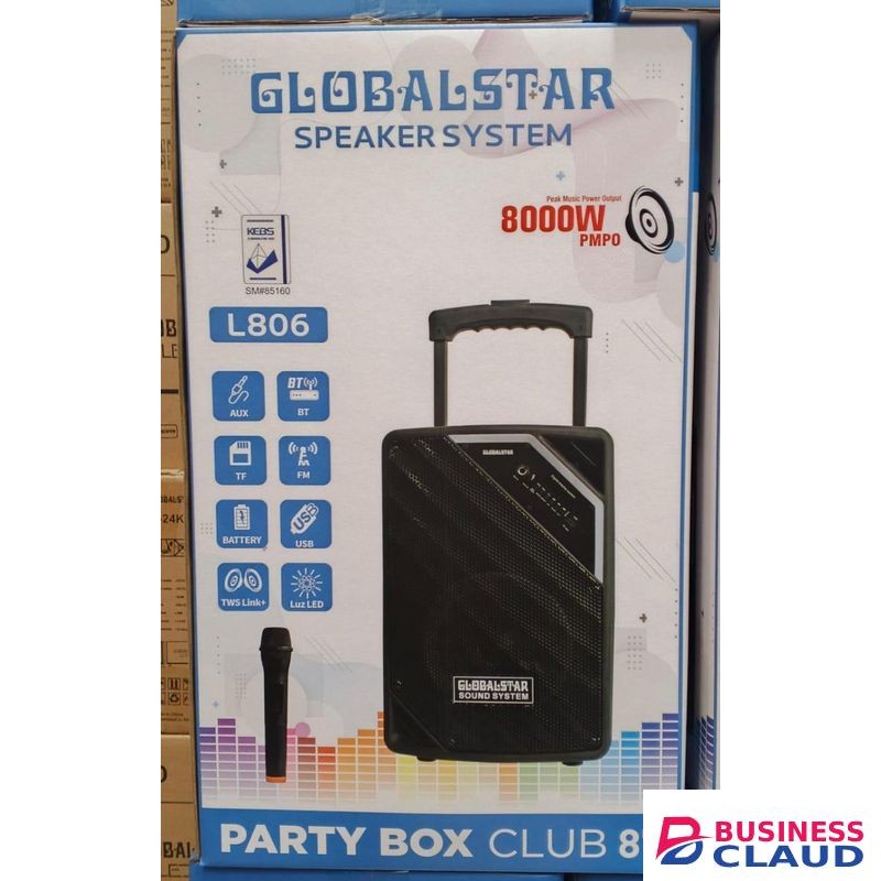 Global Star 8 inches Portable Party Box club/Trolley Speaker