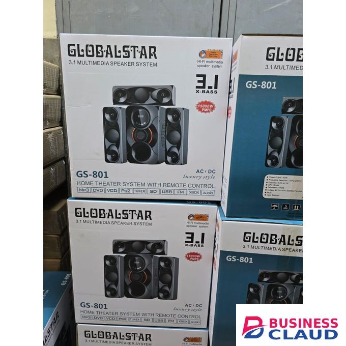Globalstar GS-801 3.1 X-Bass Multimedia Speaker System – 15000W PMPO, Powerful Bass,