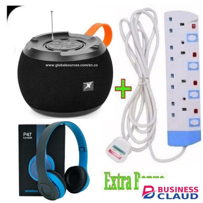 C15 WIRELESS BLUETOOTH Speaker BT/USB/TF/DC5V/AUX SUPERBASS +4WAY POWER EXTENSION +P47 HEADPHONE.