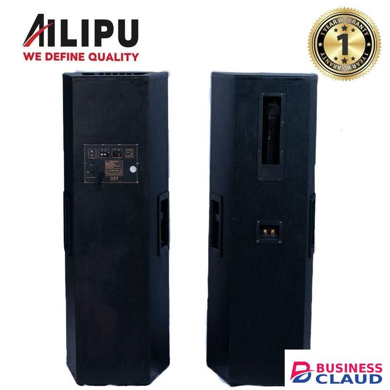 AILIPU KL-9043AD 2.0 PA speaker box 80000W 4*12inch speaker Outdoor Professional Speaker with Bluetooth,FM Radio,Free Wireless Microphone,remote - Black (1YR WRTY)