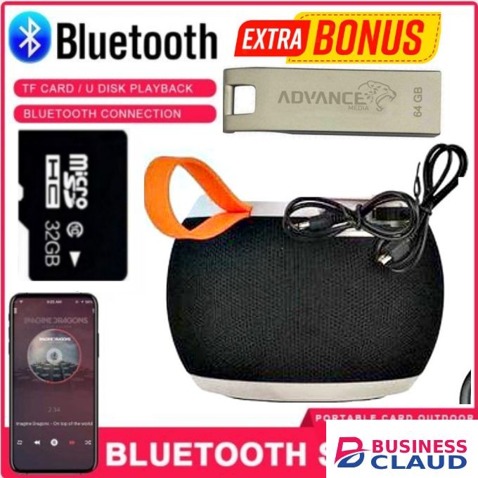 C15 Portable Super Bass Bluetooth Speaker + FlashDrive Disk 64GB ,Memory Card 32GB