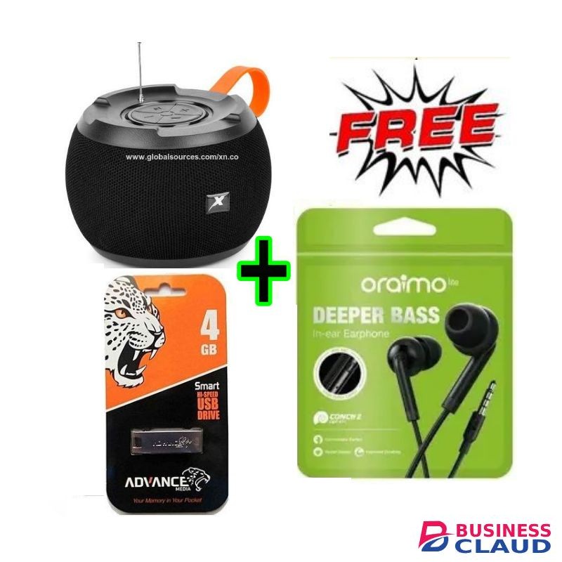C15 Wireless Bluetooth Speaker BT/USB/TF/DC5V/AUX Superbass + 2 Gifts FLASH DISK 4GB & Earphone