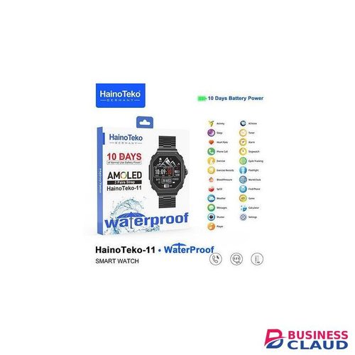 HainoTeko 11 German Smartwatch – AMOLED Display, 3 Straps, Waterproof, Long Battery Life