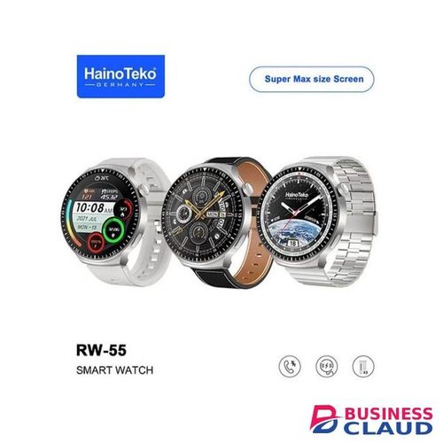 HainoTeko RW-55 AMOLED Smartwatch with 3 Straps – German Engineered, Fitness Tracker, Long Battery