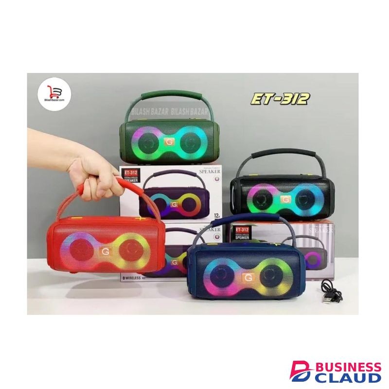 Wireless Speaker ET-312 RGB Party Speaker Double Horn Mini Outdoor Portable Wireless Bluetooth Rechargeable Speaker With Coloured Lights