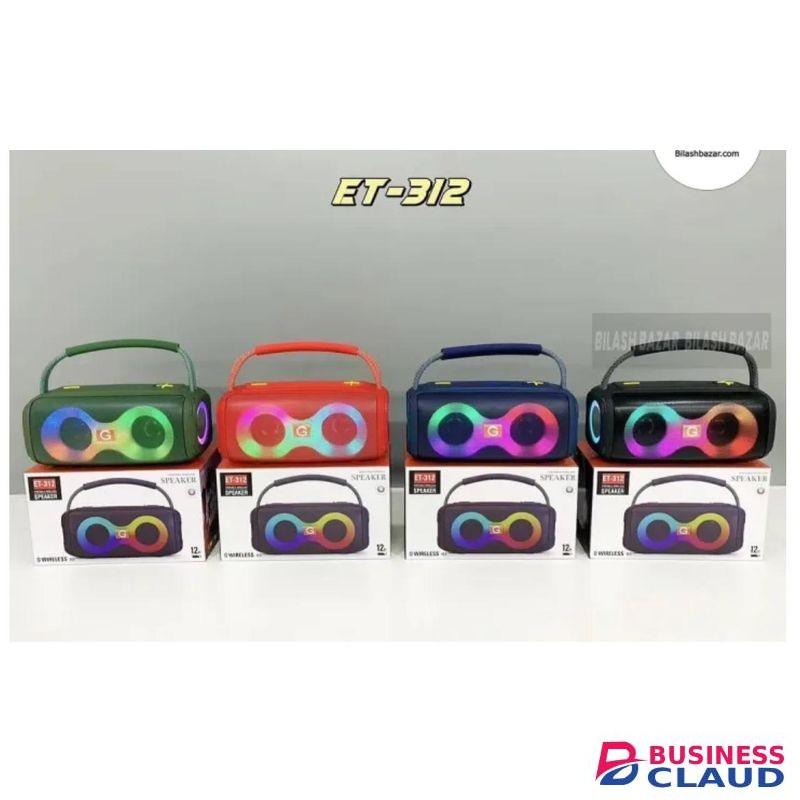 Wireless Speaker ET-312 RGB Party Speaker Double Horn Mini Outdoor Portable Wireless Bluetooth Rechargeable Speaker With Coloured Lights DJ Sound
