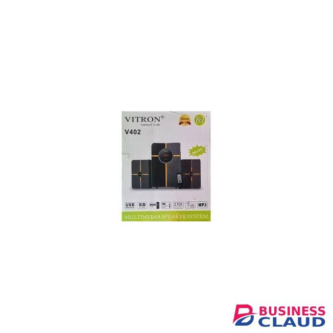Vitron V402 2.1 Channel Multimedia Speaker Sound System, 5,000W (PMPO), AC/DC Input , with Bluetooth, USB, SD card, AUX, and FM tuner support, Remote control