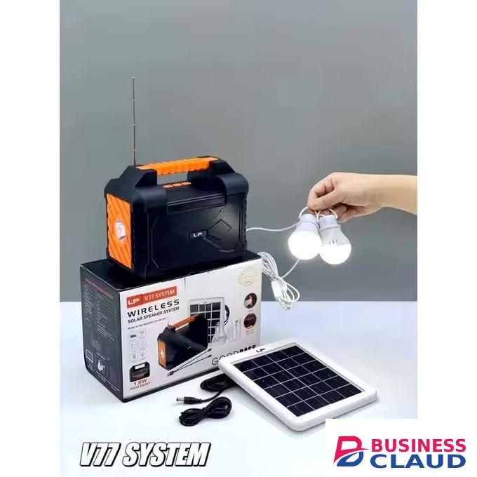 Wireless Speaker V77 Solar System With Bass Speaker Woofer Flashlight Etc