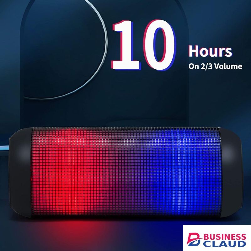 JUZEE Wireless Speaker with Cool LED Lights HD Sound Portable Bluetooth Speaker with Mic for Home/Outdoor/Party