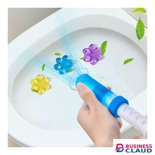 Toilet Cleaning & Freshening Deodorizer Flower Gel Cleaner & Rim Block Hanger Odor Removal & Germ Protection, Automatic Bathroom Bowl Deodorizer For Home, Office (2 pieces, Multicolour)