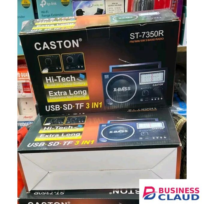 Caston Portable radio speaker USB SD and TF 3 in 1 rechargeable radio which uses battery too 4 pieces or AC powered
