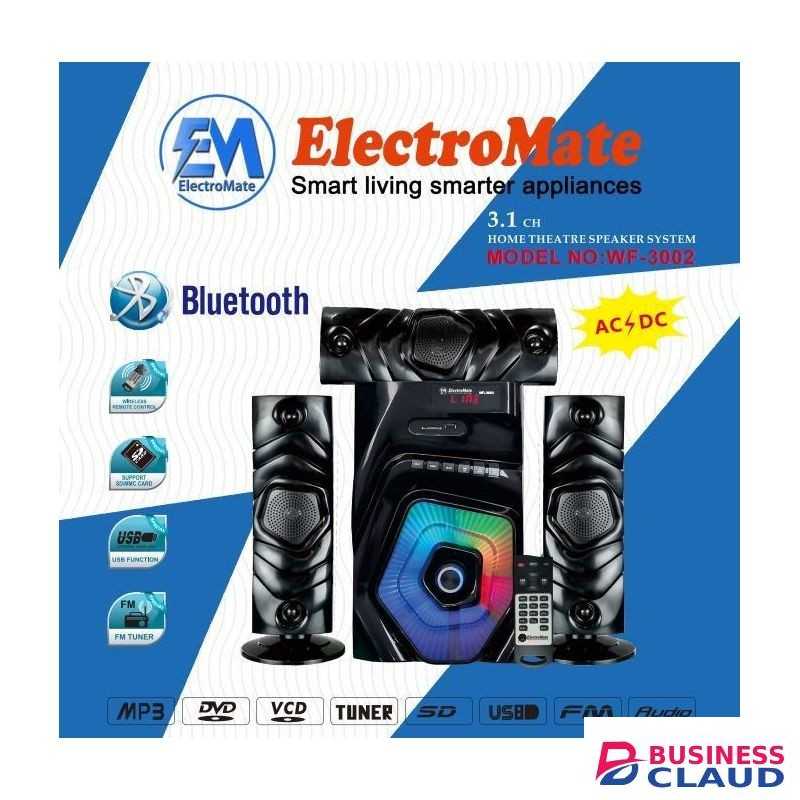 ElectroMate 3.1 Home Theatre System Subwoofer Speaker With Remote Control