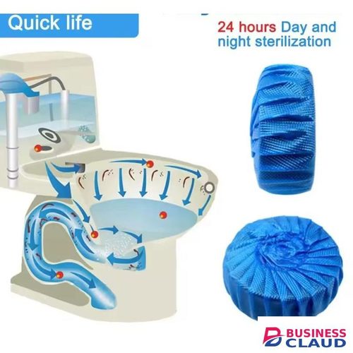 Bubble Blue Tablets Toilet Bowl Cleaner – Long-Lasting Automatic Freshener & Stain Remover (10pcs)