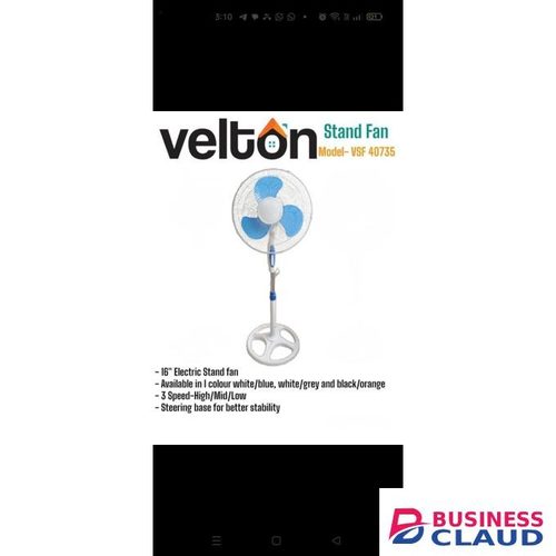 Velton Stand Fan 16 Inch Adjustable Height Powerful Cooling Fan with Oscillation and Quiet Operation for Home Office Bedroom Use Perfect Excellent Quality