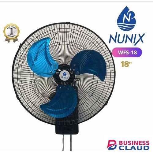 Nunix Nunix-1Inches Wall Fan WFS-18, high-speed oscillating wall fan with durable blades, energy-efficient motor, adjustable tilt, remote control support, whisper-quiet operation for home, office, or workshop cooling