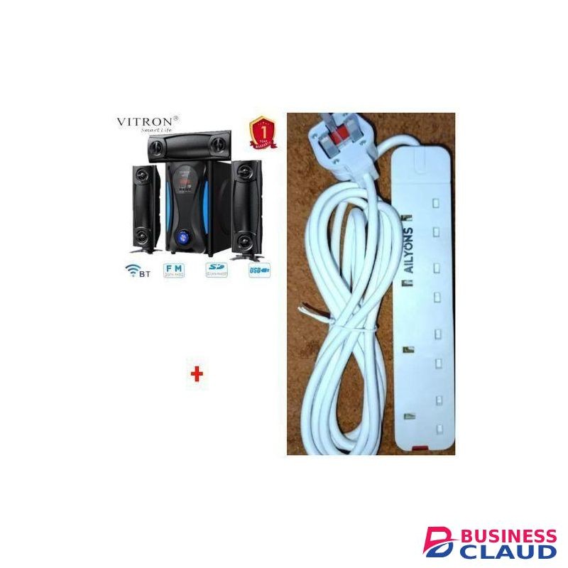 Vitron 3.1CH Bluetooth Home Theater – 10000W PMPO – FM & SD Card + 4-Way Extension